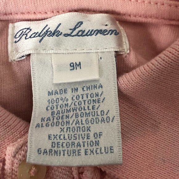 Ralph LAUREN - Light Pink Long Sleeve Infant Dress - Size 9M - Picture 3 of 5
